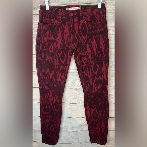 Chelsea & Violet Denim - Chelsea & Violet Boho Ikat Print Statement Skinny Jeans Size 27